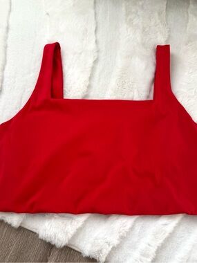 SPANX BoostUp High Neck Cropped Square Neck Shelf Tank 2XL in Red